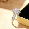 Real Moissanite Sterling Sier For Women 1/2CT Suower Brilliant Diamond Plated Wedding Jewelry Ring with Certificate