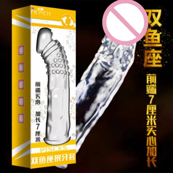 8d2204650a8b3c18 Spike Condoms Penis Extension Sleeves Sex Toys for Men Delay Ejaculation Reusable Condoms Enlargement Sperm Lock Cock Ring