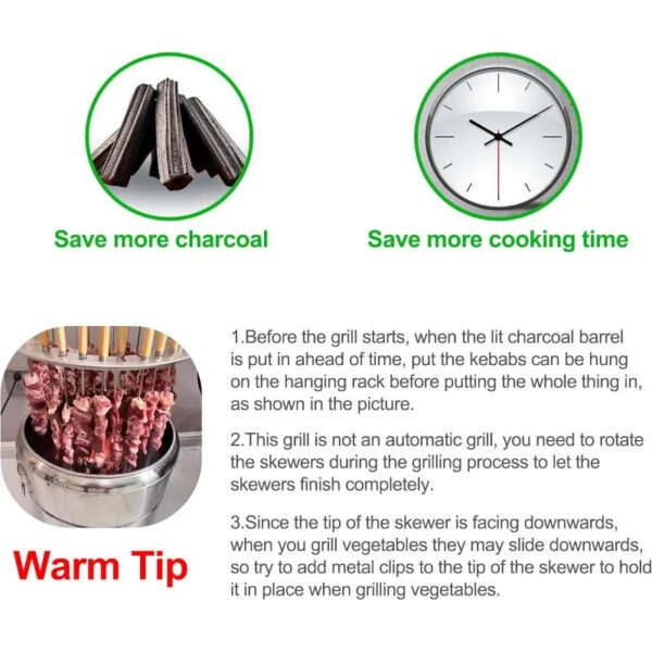 8d26237d14fed3ff Stainless Steel Wrap-around Grill Charcoal Grill Smokeless Grill Cooking Grate Portable Camping Oven Household Barbecue Tools