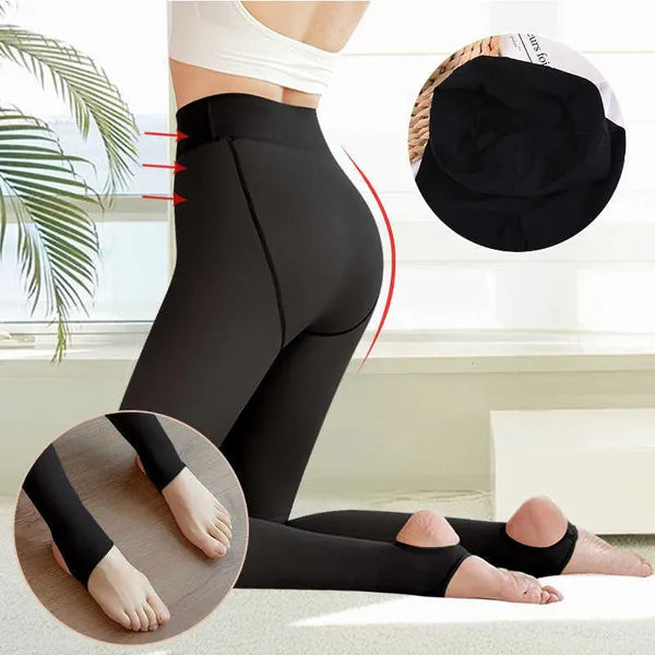 8d2ad117bab82646 Socks Hosiery Woman Translucent Wool Sock Winter Stocking Fleece Lined Tights Thermal Pants Legging Fake Pantyhose Y2211
