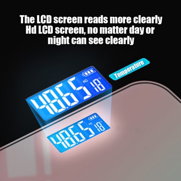 Gradient Color Intelligent LCD Digital Display Glass Balance Body Electronic Scale For Weight Meas