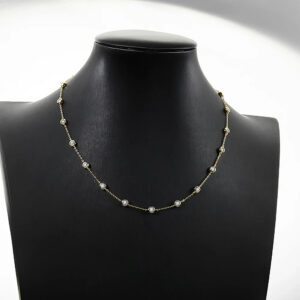 3mm D Color Full Moissanite Tennis Necklace with Certificate Sterling Sier Bezel Set Bubble Round Cut Diamond Neck Chain