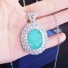 8d53bae7901e2c1d Brazil Tourmaline Vintage Lake Blue Paraiba Egg-shaped Large Lab Diamond Sweater Necklace Chokers Gifts