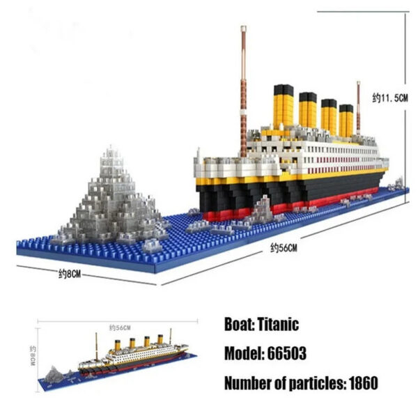 Titanic Model Micro Buildings Boat Cruise Ship DIY Dia Building Blocks Bricks Kit Children Kids Toys