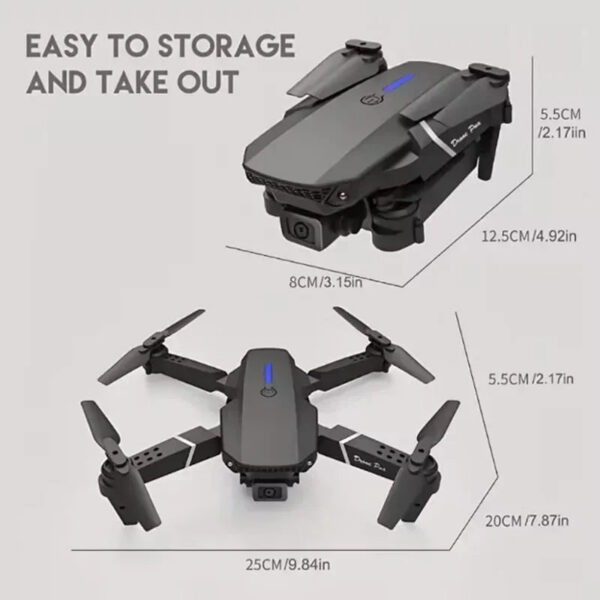 E88Pro Drone 4K Professinal With 1080P Wide Angle Dual HD Camera Foldable RC Helicopter WIFI FPV Height Hold Apron Sell Gift