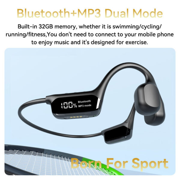 8d7f897dbca3119b Bone Conduction Headphones Bluetooth 5.4 Wireless Earphone IPX8 Waterproof for Swimming Sports Support MP3 Player With 32G RAM