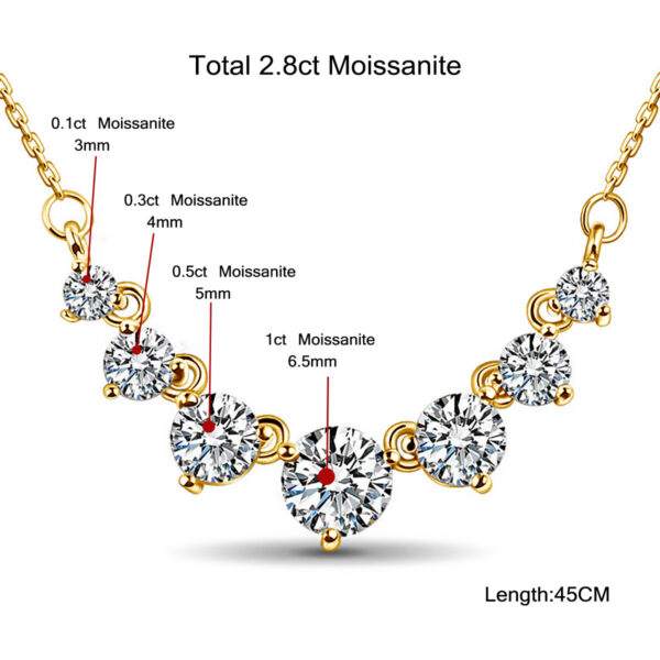 8d875d660c15f86e Szjinao Total is 2.8ct 7 Stone Moissanite Necklace For Women Solid Sterling Sier With Certificate Jewelry Best Gift