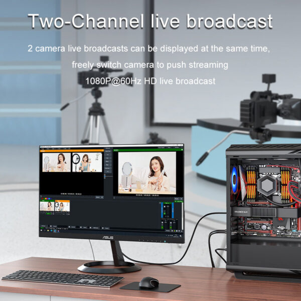 8d9bbb3207da1421 Acasis Dual-Channel HDMI-compatible Broadcast PCI Express HD Video Capture Card 1080p 60Hz OBS Vmix Wirecast Streaming