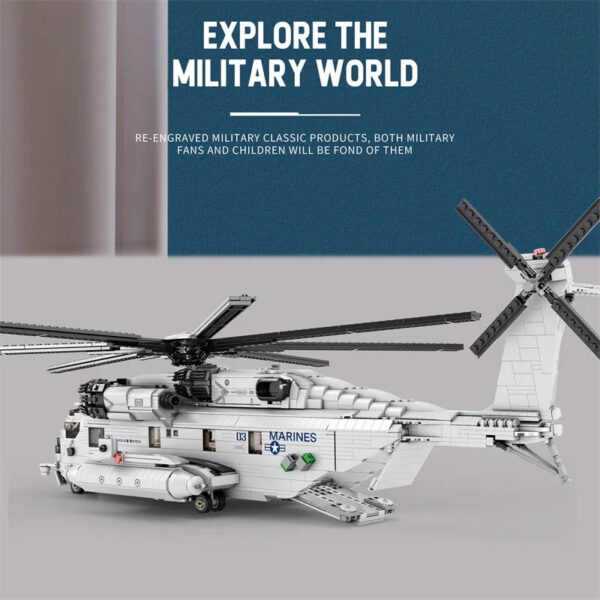 8d9c5eedd33f2406 2192PCS CH-53E Transport Helicopter Building Blocks Army Plane Military Fighter Model Assembly Bricks Kids DIY Toys Holiday Gift