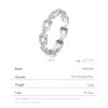 Modian Fashion Geometric Clear CZ Ring Real 925 Sterling Silver Exquisite Stackable Finger Rings For Women Statement Jewelry