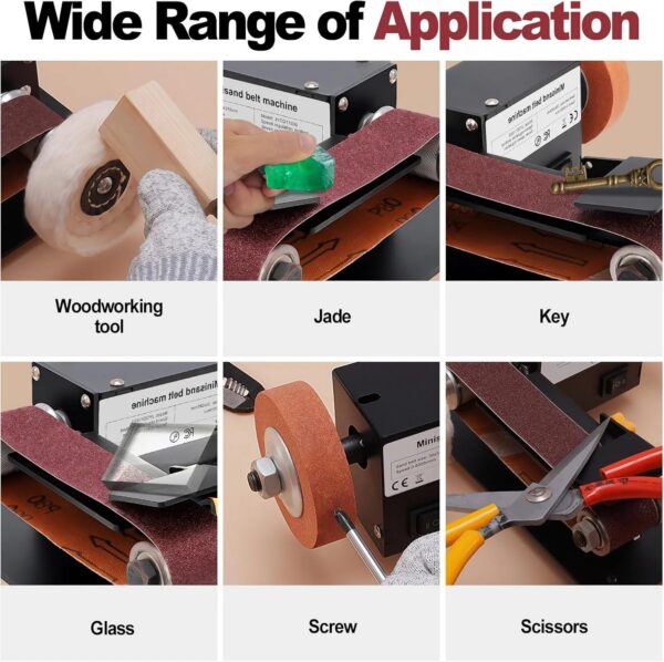 8da40d136de8e754 Stand Belt Sander, 350W Stationary Grinder Adjustable Angle Micro Electric Belt Sander with 10-piece sanding belts