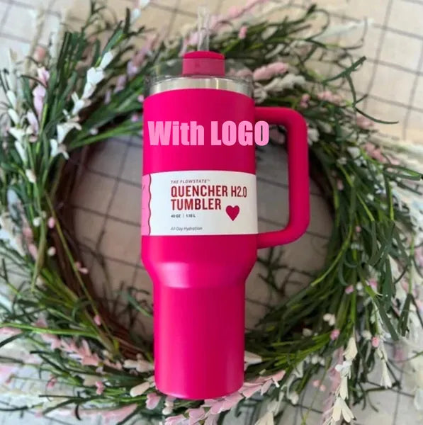 US stock Water Bottles Starbcks Winter 1:1 Target Red Tumblers Cosmo Pink Flamingo Mugs H2.0 Replica 40oz Cups With Silicone Lid and Straw Car GG0222