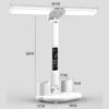 8dada1b1bc2d5cbf LED Clock Table Lamp USB Chargeable Dimmable Desk Lamps 2 Heads 180 Rotate Foldable Eye Protection Desktop Reading Night Lights