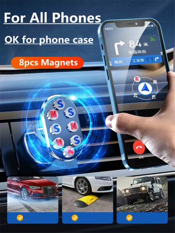 1080 Magnetic Holder Magnet Smartphone Support GPS Foldable Phone Bracket in Car For iPhone 14 13 12 11 Samsung Xiaomi