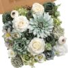 8dbcf1c6a0cd80fc YYHUAWU Artificial Flowers Combo Set Fake Flower Leaf Box with Stems for DIY Wedding Bouquets Centerpieces Arrangements Baby Shower Party Home Decorations
