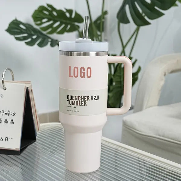 1pc New Quencher H2.0 40oz Stainless Steel Tumblers Cups With Silicone Handle Lid and Straw 2nd Generation Car Mugs Vacuum Insulated Water Bottles with G8821