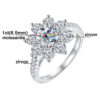 Real Moissanite Sterling Sier For Women 1/2CT Suower Brilliant Diamond Plated Wedding Jewelry Ring with Certificate