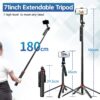 Ulanzi MA09 1.8m Selfie Stick Tripod for iPhone 16 15 Android Phone with Remote Control Panoramic Ball head Holder U200 VL49 Kit