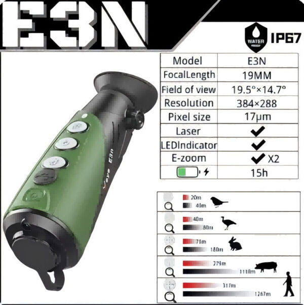 InfiRay Imager E3N /AL13 Monocular Thermal Camera for Hunting Wild Boar Wolf Rabbit and Outdoor Observation