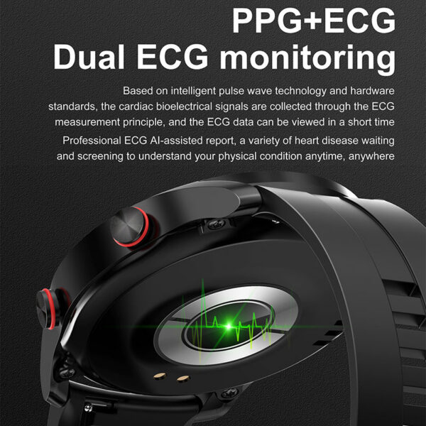 ECG+PPG Bluetooth Call Smart Watch Men Laser Health Blood Pressure Fies Watches Man Sports Waterproof Smartwatch+Box