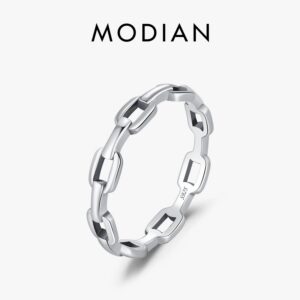 8dfd9276e5711a4f MODIAN 925 Sterling Silver Daily Retro Lock Eternity Bands Rings Vintage Stackable Party Fine Jewelry For Women Accessories