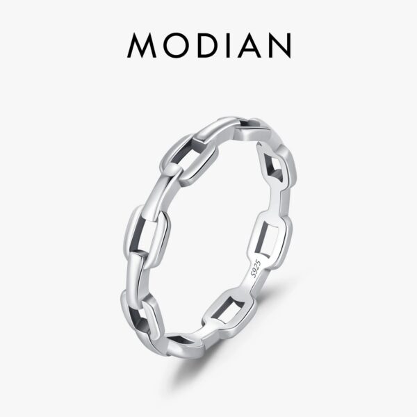 8dfd9276e5711a4f MODIAN 925 Sterling Silver Daily Retro Lock Eternity Bands Rings Vintage Stackable Party Fine Jewelry For Women Accessories