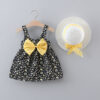 8e08df0a9f12ddbd 2pcs/Set Baby Girl Summer Fashion Dresses Floral Sling Children Clothing Sweet Cute Kids Sleeveless Dress 0-3 Years Old Toddlert