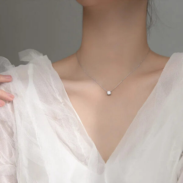 New Trendy Sier Color AAA Zircon Choker Necklaces Simple Shiny Diamond CZ Pendants For Women Fine Jewelry NK126