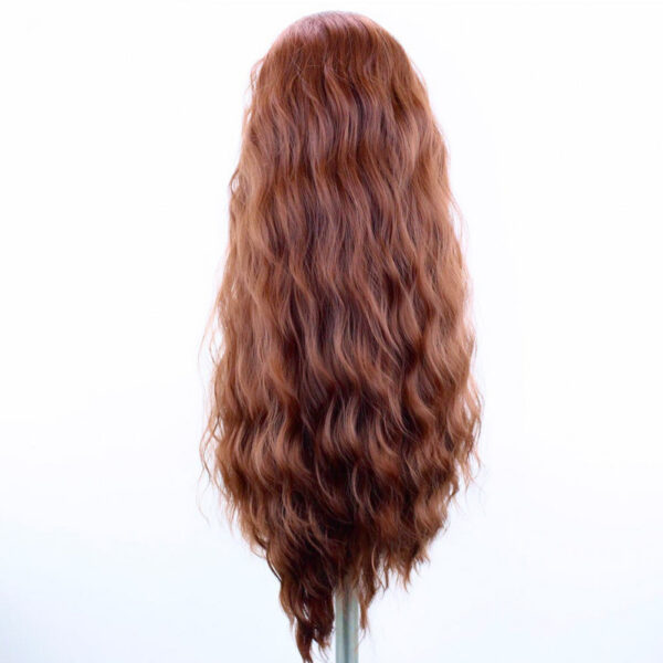 8e23583844eb70b8 Front Wigs for Black Women Natural Hairline Synthetic Lace Long Brown Wig Pre Plucked Baby Hair Cosplay