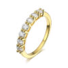 8e41d769b73df3bf Smyoue 0.7CT 3mm Gemstone Moissanite Rings for Women S Sier Matching Wedding Diamonds Band Stackable Ring White Gold Gift