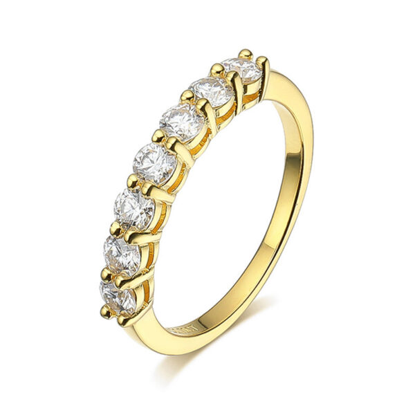 8e41d769b73df3bf Smyoue 0.7CT 3mm Gemstone Moissanite Rings for Women S Sier Matching Wedding Diamonds Band Stackable Ring White Gold Gift