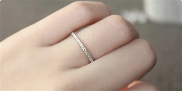 Fashion Original 100% Sterling Sier Band Rings Women Wedding Jewelry Gift Classic Simulated Platinum Diamond CZ RING