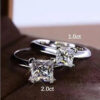 8e5a93ba63687153 Certified 1/2Carat Princess Cut Moissanite Solitaire Rings for Women Sterg Sier Classic Dia Engagement Wedding Band