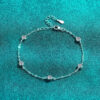 3/5mm Round Bubble Moissanite Diamond Necklace Bracelet with Certificate Sterling Sier Neck Chain Layered Choker for Women