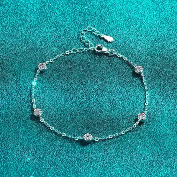 3/5mm Round Bubble Moissanite Diamond Necklace Bracelet with Certificate Sterling Sier Neck Chain Layered Choker for Women