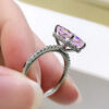 8e9e3d43594fc560 OEVAS 100% Sterling Sier 8*10mm Yellow Pink Aquamarine High Carbon Diamond Radiant Cut Rings For Women Party Fine Jewelry