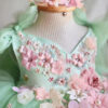 2024 New Children‘s Princess Evening Gown Sleeveless Pearls Appliques Design Wedding Birthday Baptism Party Girls Dresses A3650