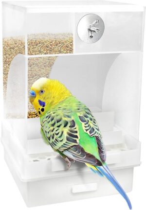 8ea396a7f73a8ab0 Large Capacity- Parrot Automatic Feeder,No Debris Bird Feeder, Parrot Cage Accessories Canary Parrot Bird Parrot Seed Food Container (Can Hold a Variety of Food) by Old Tjikko