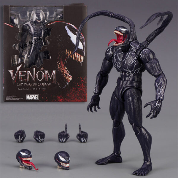 8eab69af941859c3 Venom Action Figure SHFiguarts Symbiote Head Carving 2.0 SHF Movable Movies Model Doll Collectible Kids for Toy Gift