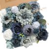 8eae6005f319b696 YYHUAWU Artificial Flowers Combo Set Fake Flower Leaf Box with Stems for DIY Wedding Bouquets Centerpieces Arrangements Baby Shower Party Home Decorations
