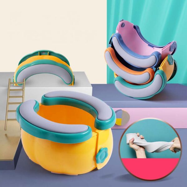 Toilet Portable Travel Baby Foldable Kids Potty Training Seat Easy to Clean With Storage Bag and 20 Garbage Bags