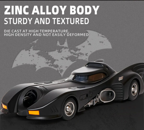 1:18 1989 Batmobile Die-cast Car with Batman Figure, Toys for Kids and Adults , Black
