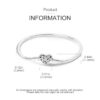 8ee55e84bd1e1c2f MULA 1PC Sier-plated Heart -Shape Open Clasp Snake Chain Charm Bracelet Fit Charms Bead DIY Women Jewelry Gift
