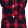 Koneseve Dog Shirt Plaid Dog Clothes for Small Dogs Boy Girl Cat Clothes Soft Puppy Outfit Adorable Pet T-Shirts Kitten Grid Costume Apparel Thanksgiving Christmas Clothing ( Yellow; L/Large )