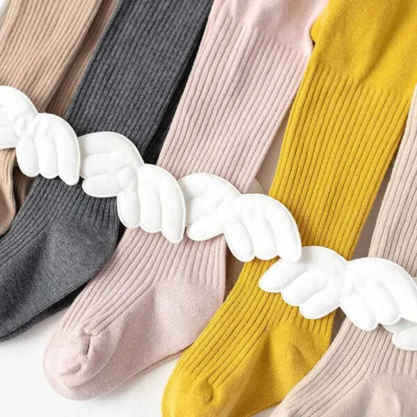 8efc65cddb2c60d1 Socks & Hosiery New Fashion Angel Wings Kids Stockings For Girls Autumn Spring Soft Cotton Baby Tights Knitted Toddler Children Pantyhose