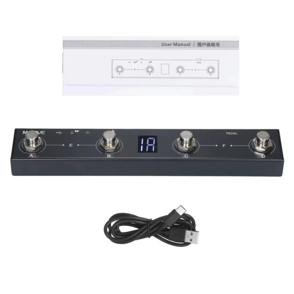 M-VAVE Chocolate MIDI Controller BT Rechargeable 4 Buttons MIDI Controller Pedal APP Control with Wireless Transmission System