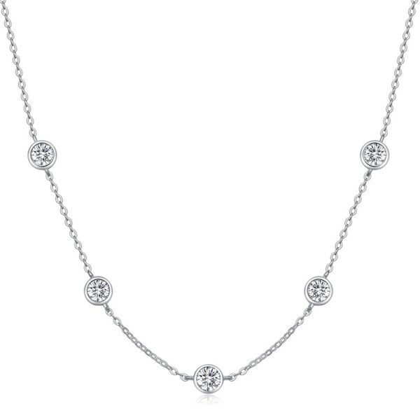 8f0d2a9d49fa7b98 5mm 5 Stones Bubble Moissanite Necklace Certified Original Gold Plated Sier Diamond Choker Chain for Women Jewelry GRA