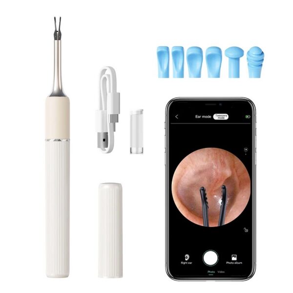 Wireless Cleaner Smart Visual Wax Removal Sticks WiFi Otoscope 3.2MM Camera Borescope with LED Lights 1920P HD Ear Care