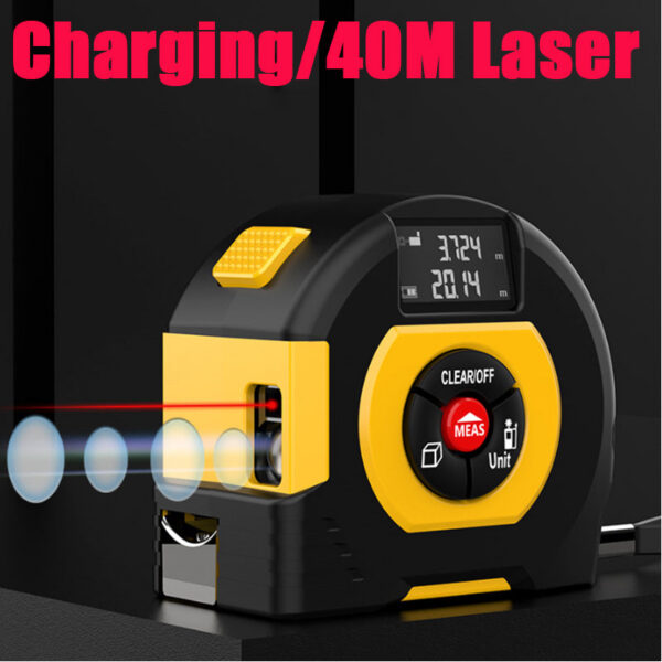 8f2b4f64676de85b 40/60M Tape Measure Distance Meter Stainless Digital Retractable Roll Cord Rangefinder Woodworking Laser Measuring Tool