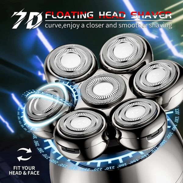 Shavers Electric 7D Floating Cutter Head Base Charging Portable Men Beard Trimmer Clipper Skull Shaver Waterproof Shaving 230711
